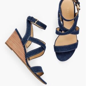 ROYCE STRAPPY WEDGES - DENIM | 8.5